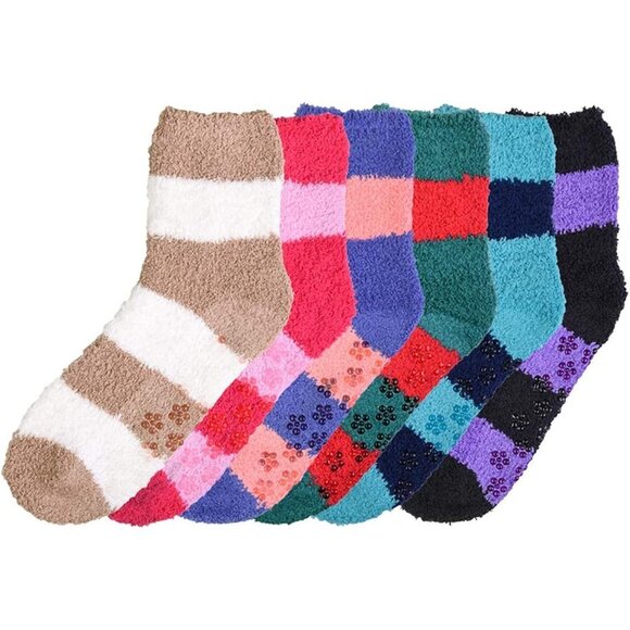 NWT MOPAS 3Pack Ladies' Soft and Cozy Winter Plush Gripper Socks Size 9-11 - Picture 4 of 7